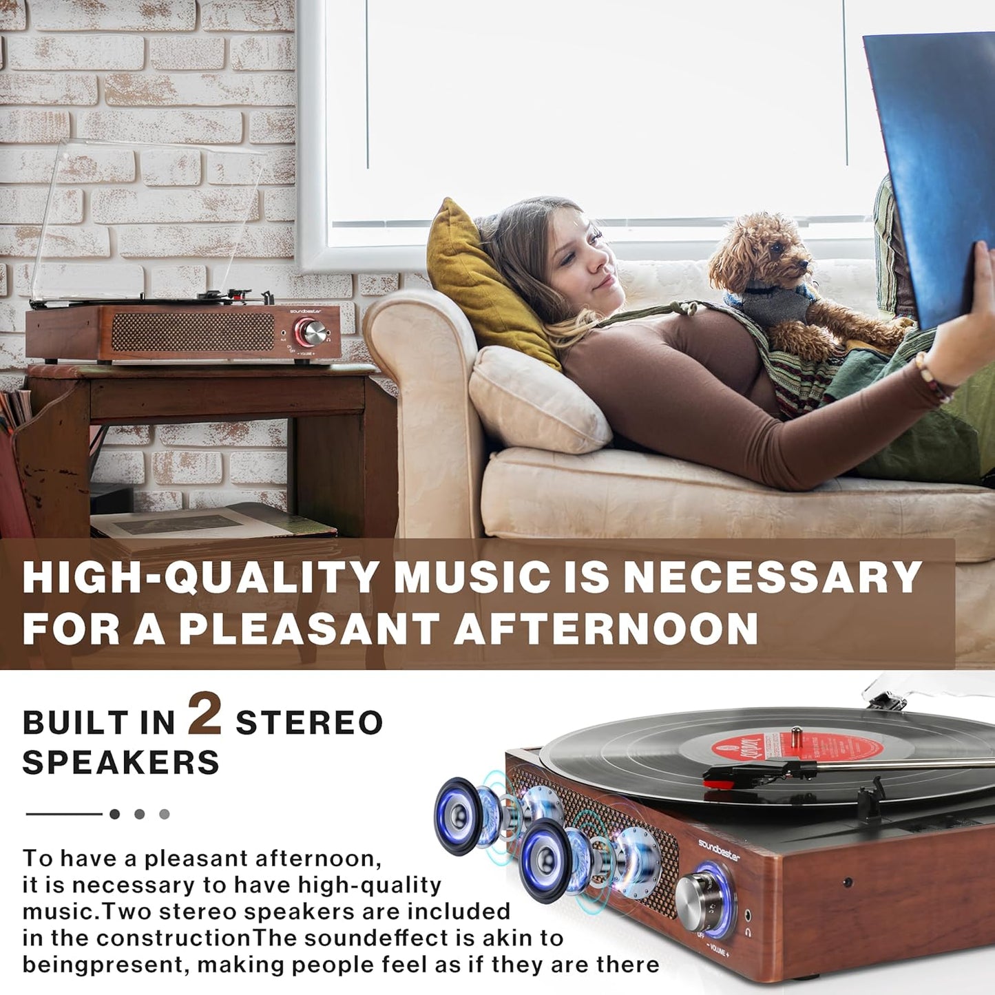 Tocadiscos de vinilo con receptor Bluetooth integrado