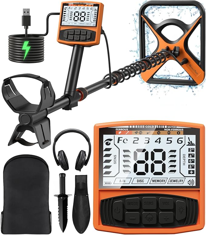 Detector de metales recargable para adultos, detector de metales profesional de 11 pulgadas para oro y plata.