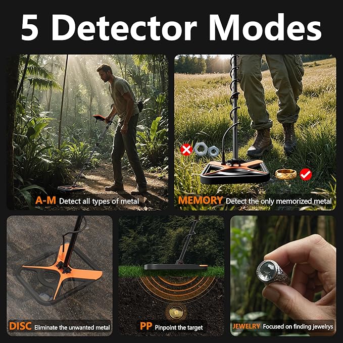 Detector de metales recargable para adultos, detector de metales profesional de 11 pulgadas para oro y plata.