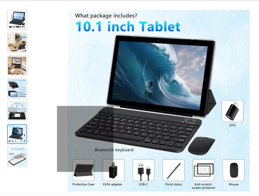 Set Tablet Android 2 En 1 4 Gb+64 Gb 10 Pulgadas