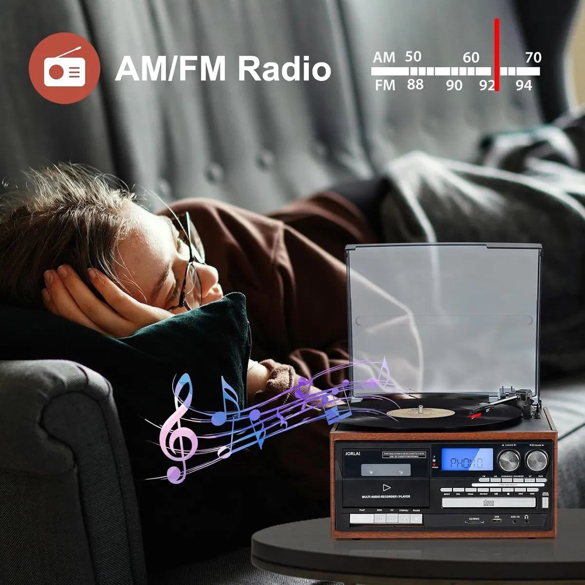 Tocadiscos 9en1 , Disco Vinipel, Cd, Cassette,radio Am/fm