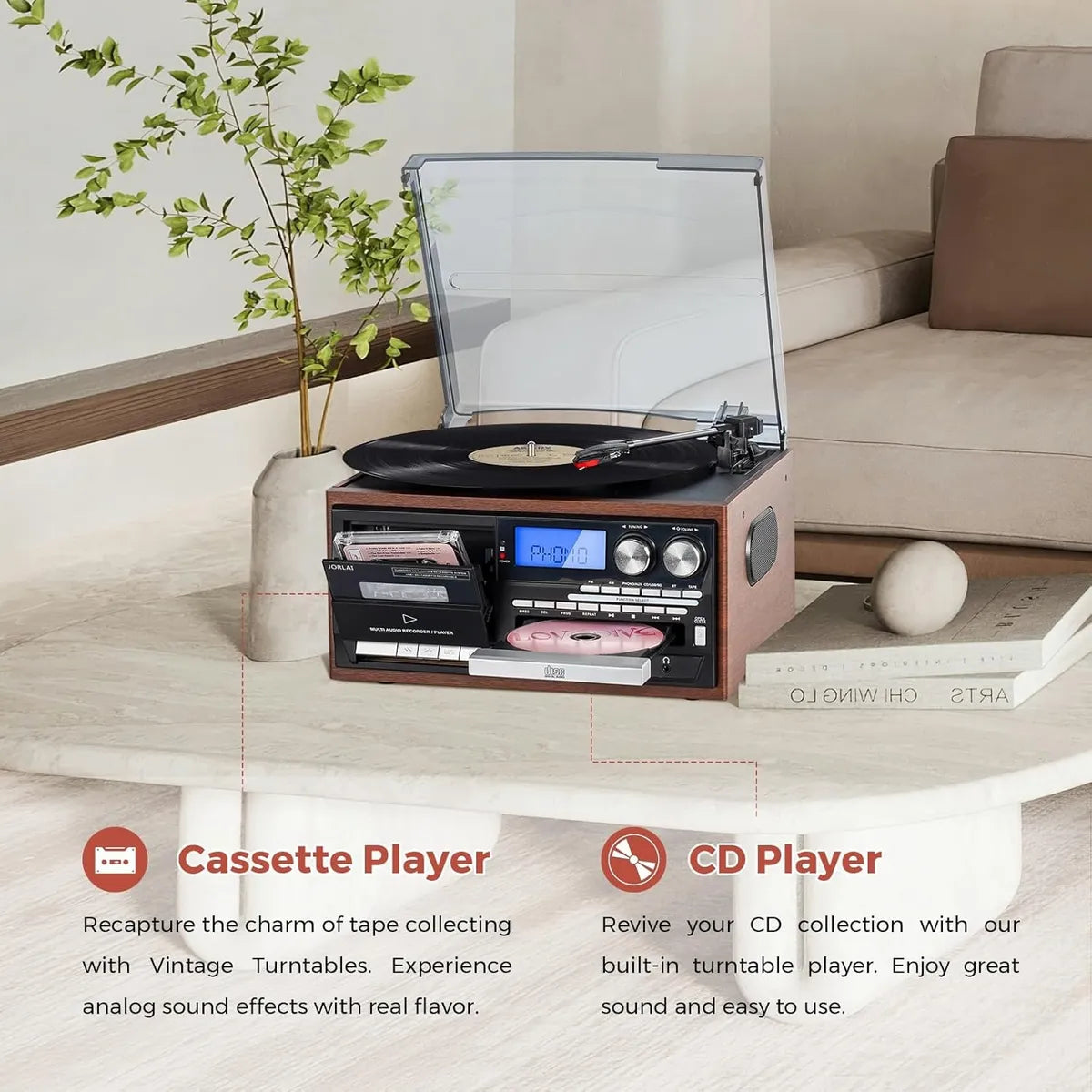 Tocadiscos 9en1 , Disco Vinipel, Cd, Cassette,radio Am/fm